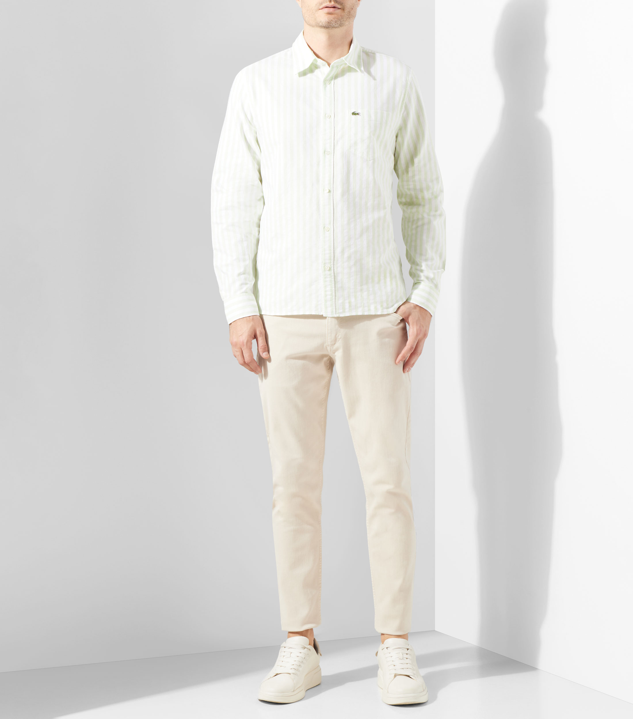 Camisa rayas manga larga Hombre